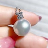 image:imageNONNYL Akoya Pearl Necklace for Women Pearls Pendant Necklace 910mm Round Pearls White Pendant 18 inch Sterling Silver Chain  Jewelry Gifts for Women Wife Mom Grandma Daughter
