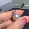 image:imageNONNYL Akoya Pearl Necklace for Women Pearls Pendant Necklace 910mm Round Pearls White Pendant 18 inch Sterling Silver Chain  Jewelry Gifts for Women Wife Mom Grandma Daughter