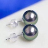 image:imageNONNYL Gifts for Wife Anniversary 18K Gold Pearl Stud Earrings for Women Genuine Handpicked Nature Tahitian Black Pearls Earring Birthday Christmas Mothers Day Valentines Day Jewelry Gifts18K White Gold