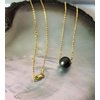 image:imageNONNYL Gifts for WomenTahitianBlackPearlNecklaceGift for Wife Wedding Birthday AnniversaryMom Girlfriend Her Mothers Day Valentines Day Christmas 18K Solid WhiteYellow Gold Pendant with Adjustable Sterling Silver Chaingold color