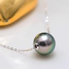 image:imageNONNYL Gifts for WomenTahitianBlackPearlNecklaceGift for Wife Wedding Birthday AnniversaryMom Girlfriend Her Mothers Day Valentines Day Christmas 18K Solid WhiteYellow Gold Pendant with Adjustable Sterling Silver Chainsilver color