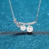 image:imageNONNYL S925 Sterling Silver Freshwater Pearls Necklace Gifts for Women  Silver Mosang Diamond Pearl Pendant Collarbone Necklaces Jewelry for Wife Girlfriend Grandma Her Women for Gifts