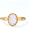 image:imageNONNYL Sterling Silver Rings for Women Jewelry  S925 Sterling Silver Genuine Plated 9K Gold Blue Opal Ring Gifts for Women Girlfriend Mom Grandma Wife Her