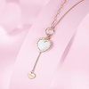 image:imageNONNYL White Freshwater Pearl Shell Necklace for Women  Cultured Pearl Pendant Necklaces in S925 Sterling Silver with Genuine Cultured Pearls Pearl for Gifts for Women Girlfriend Wife Her