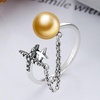 image:imageNONNYL Wife Jewelry Gifts  Genuine South Sea Golden Pearl Jewelry Rings for Women Birthday Jewelry for Girlfriend Valentines Day for Wife Mothers Day for Mom Grandma NO33264