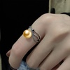 image:imageNONNYL Wife Jewelry Gifts  Genuine South Sea Golden Pearl Jewelry Rings for Women Birthday Jewelry for Girlfriend Valentines Day for Wife Mothers Day for Mom Grandma NO33256