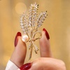 image:imageNonnyl Elegant Pearl Flower Designer Brooch Pins Broches Costume Jewelry For Women Fashion Christmas Gifts Wife Mom Girlfriend Anniversary Birthday Fine Jewelry Gifts for HerWheat ear brooch
