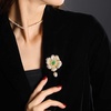 image:imageNonnyl Elegant Pearl Flower Designer Brooch Pins Broches Costume Jewelry For Women Fashion Christmas Gifts Wife Mom Girlfriend Anniversary Birthday Fine Jewelry Gifts for HerCamellia brooch