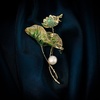 image:imageNonnyl Elegant Pearl Flower Designer Brooch Pins Broches Costume Jewelry For Women Fashion Christmas Gifts Wife Mom Girlfriend Anniversary Birthday Fine Jewelry Gifts for HerLotus leaf brooch