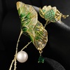 image:imageNonnyl Elegant Pearl Flower Designer Brooch Pins Broches Costume Jewelry For Women Fashion Christmas Gifts Wife Mom Girlfriend Anniversary Birthday Fine Jewelry Gifts for HerLotus leaf brooch
