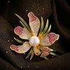 image:imageNonnyl Elegant Pearl Flower Designer Brooch Pins Broches Costume Jewelry For Women Fashion Christmas Gifts Wife Mom Girlfriend Anniversary Birthday Fine Jewelry Gifts for HerColored orchid brooch