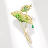 image:imageNonnyl Elegant Pearl Flower Designer Brooch Pins Broches Costume Jewelry For Women Fashion Christmas Gifts Wife Mom Girlfriend Anniversary Birthday Fine Jewelry Gifts for HerLotus leaf brooch