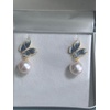 image:imageSterling Silver Freshwater Cultured Pearl Pearl Earrings for Women White Enamel CraftsmanshipValentines Day Christmas Gifts for Mom Wife Anniversary Birthday Jewelry Gifts for Her