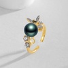 image:imageTahitian Black Pearl Rings Jewelry For Women Fashion Christmas Gifts Wife Mom Girlfriend Anniversary Birthday Fine Jewelry Gifts for Her NO33217