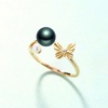 image:imageTahitian Black Pearl Rings Jewelry For Women Fashion Christmas Gifts Wife Mom Girlfriend Anniversary Birthday Fine Jewelry Gifts for Her NO33249