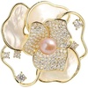 image:imageGifts for Wife Anniversary Brooch for Women Pearl Brooch Real 910mm AAA Quality Handpicked Nature Pearls and D Color Moissanite  Gifts for Mom Girlfriend Her NO11361