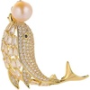 image:imageGifts for Wife Anniversary Brooch for Women Pearl Brooch Real 910mm AAA Quality Handpicked Nature Pearls and D Color Moissanite  Gifts for Mom Girlfriend Her NO11400