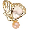 image:imageGifts for Wife Anniversary Brooch for Women Pearl Brooch Real 910mm AAA Quality Handpicked Nature Pearls and D Color Moissanite  Gifts for Mom Girlfriend Her NO11418