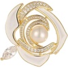 image:imageGifts for Wife Anniversary Brooch for Women Pearl Brooch Real AAA Quality Handpicked Nature Pearls and D Color Moissanite  Gifts for Mom Girlfriend Her NO11177