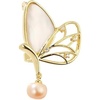 image:imageGifts for Wife Anniversary Brooch for Women Pearl Brooch Real AAA Quality Handpicked Nature Pearls and D Color Moissanite  Gifts for Mom Girlfriend Her NO11166