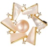 image:imageGifts for Wife Anniversary Brooch for Women Pearl Brooch Real AAA Quality Handpicked Nature Pearls and D Color Moissanite  Gifts for Mom Girlfriend Her NO11159