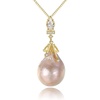 image:imageNONNYL Baroque Pearl Necklace Genuine Freshwater Cultured 1112mm Pearl Pendant Necklaces Sterling Silver for Women Fine Jewelry Gifts for Women Wife Girlfriend Mother