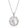 image:imageNONNYL White Pearl Shell Necklace for Women  Pendant Necklaces in S925 Sterling Silver Plated 10K Gold Gifts for Women Girlfriend Wife Her