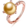 image:imageNONNYL Wife Jewelry Gifts  Genuine South Sea Golden Pearl Jewelry Rings for Women Birthday Jewelry for Girlfriend Valentines Day for Wife Mothers Day for Mom Grandma NO33236