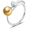 image:imageNONNYL Wife Jewelry Gifts  Genuine South Sea Golden Pearl Jewelry Rings for Women Birthday Jewelry for Girlfriend Valentines Day for Wife Mothers Day for Mom Grandma NO33253
