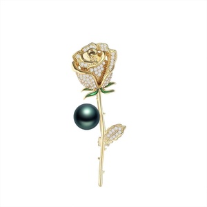 image:imageBlack Tahiti Pearl Brooch Broches Jewelry For Women Fashion Christmas Gifts Wife Mom Girlfriend Anniversary Birthday Fine Jewelry Gifts for Her NO11326