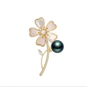 image:imageBlack Tahiti Pearl Brooch Broches Jewelry For Women Fashion Christmas Gifts Wife Mom Girlfriend Anniversary Birthday Fine Jewelry Gifts for Her NO11336