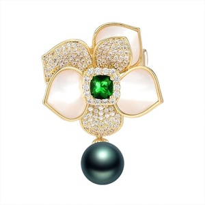 image:imageBlack Tahiti Pearl Brooch Broches Jewelry For Women Fashion Christmas Gifts Wife Mom Girlfriend Anniversary Birthday Fine Jewelry Gifts for Her NO11341