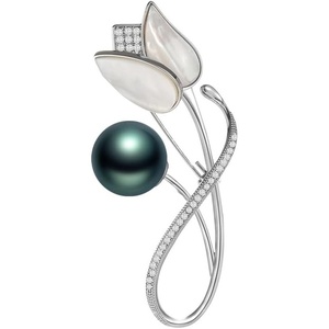 image:imageBlack Tahiti Pearl Brooch Broches Jewelry For Women Fashion Christmas Gifts Wife Mom Girlfriend Anniversary Birthday Fine Jewelry Gifts for Her NO11342