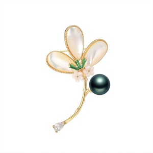 image:imageBlack Tahiti Pearl Brooch Broches Jewelry For Women Fashion Christmas Gifts Wife Mom Girlfriend Anniversary Birthday Fine Jewelry Gifts for Her NO11346