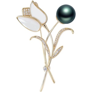 image:imageBlack Tahiti Pearl Brooch Broches Jewelry For Women Fashion Christmas Gifts Wife Mom Girlfriend Anniversary Birthday Fine Jewelry Gifts for Her NO11352