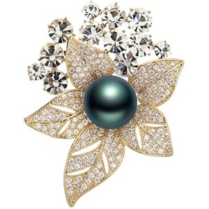 image:imageBlack Tahiti Pearl Brooch Broches Jewelry For Women Fashion Christmas Gifts Wife Mom Girlfriend Anniversary Birthday Fine Jewelry Gifts for Her NO11357