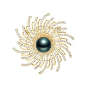 image:imageBlack Tahiti Pearl Brooch Broches Jewelry For Women Fashion Christmas Gifts Wife Mom Girlfriend Anniversary Birthday Fine Jewelry Gifts for Her NO11350