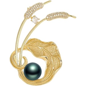 image:imageBlack Tahiti Pearl Brooch Broches Jewelry For Women Fashion Christmas Gifts Wife Mom Girlfriend Anniversary Birthday Fine Jewelry Gifts for Her NO11362