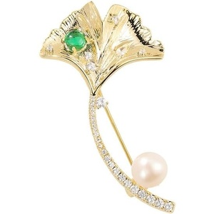 image:imageGifts for Wife Anniversary Brooch for Women Pearl Brooch Real 910mm AAA Quality Handpicked Nature Pearls and D Color Moissanite  Gifts for Mom Girlfriend Her NO11368