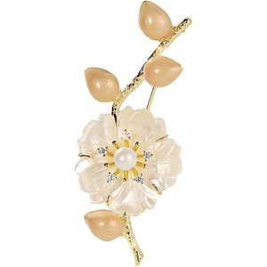 image:imageGifts for Wife Anniversary Brooch for Women Pearl Brooch Real 910mm AAA Quality Handpicked Nature Pearls and D Color Moissanite  Gifts for Mom Girlfriend Her NO11359