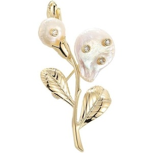 image:imageGifts for Wife Anniversary Brooch for Women Pearl Brooch Real 910mm AAA Quality Handpicked Nature Pearls and D Color Moissanite  Gifts for Mom Girlfriend Her NO11408