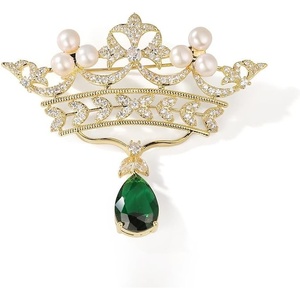 image:imageGifts for Wife Anniversary Brooch for Women Pearl Brooch Real 910mm AAA Quality Handpicked Nature Pearls and D Color Moissanite  Gifts for Mom Girlfriend Her NO11404