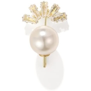 image:imageGifts for Wife Anniversary Brooch for Women Pearl Brooch Real 910mm AAA Quality Handpicked Nature Pearls and D Color Moissanite  Gifts for Mom Girlfriend Her NO11427
