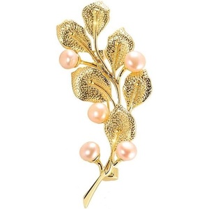 image:imageGifts for Wife Anniversary Brooch for Women Pearl Brooch Real 910mm AAA Quality Handpicked Nature Pearls and D Color Moissanite  Gifts for Mom Girlfriend Her NO11366