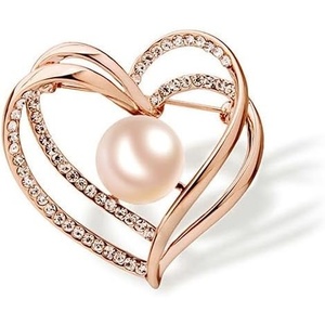 image:imageGifts for Wife Anniversary Brooch for Women Pearl Brooch Real 910mm AAA Quality Handpicked Nature Pearls and D Color Moissanite  Gifts for Mom Girlfriend Her NO11397