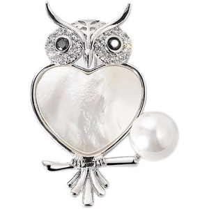 image:imageGifts for Wife Anniversary Brooch for Women Pearl Brooch Real 910mm AAA Quality Handpicked Nature Pearls and D Color Moissanite  Gifts for Mom Girlfriend Her NO11362