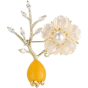 image:imageGifts for Wife Anniversary Brooch for Women Pearl Brooch Real 910mm AAA Quality Handpicked Nature Pearls and D Color Moissanite  Gifts for Mom Girlfriend Her NO11354