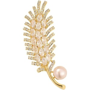 image:imageGifts for Wife Anniversary Brooch for Women Pearl Brooch Real 910mm AAA Quality Handpicked Nature Pearls and D Color Moissanite  Gifts for Mom Girlfriend Her NO11379