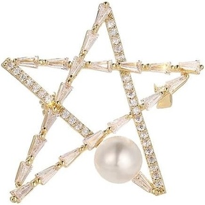 image:imageGifts for Wife Anniversary Brooch for Women Pearl Brooch Real 910mm AAA Quality Handpicked Nature Pearls and D Color Moissanite  Gifts for Mom Girlfriend Her NO11377