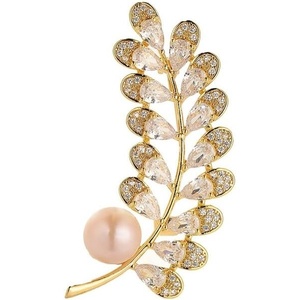 image:imageGifts for Wife Anniversary Brooch for Women Pearl Brooch Real 910mm AAA Quality Handpicked Nature Pearls and D Color Moissanite  Gifts for Mom Girlfriend Her NO11380